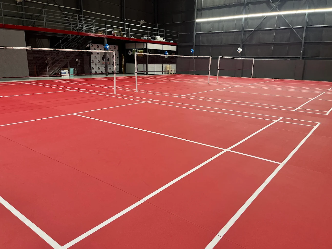 Courtside view of Shivani Elite Badminton Academy